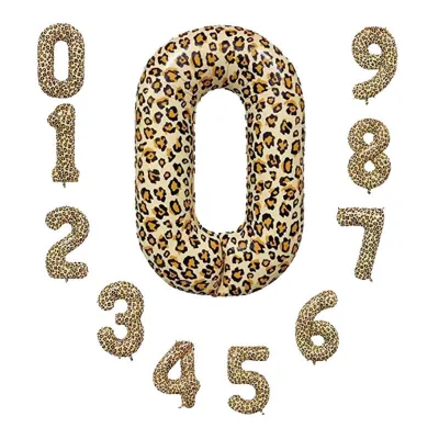 32 Inch New Color American Design Leopard Print Number Balloons Animal Pattern Forest Birthday Party Decoration Balloons