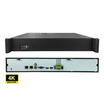 64 Channel Nvr Network Video Recording 4K 9 SATA nvr Camera System H.265 Rtsp Vms Web 1ch 8mp Playback EaseCam App