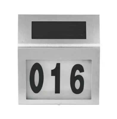 Stainless Steel House Numbers Address Sign Led Light up House Numbers Waterproof LED Solar House Numbers Light