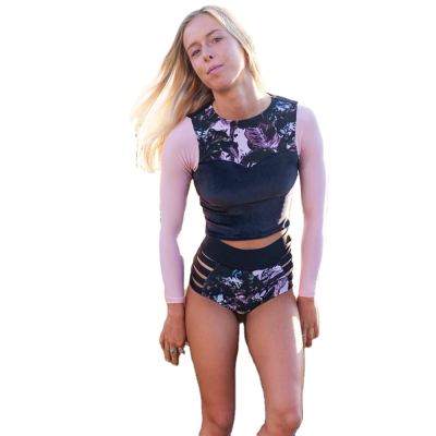 2021 Print Swimsuits Bathing Suits Two Pieces Swimwear Women Long Sleeve Diving Surfing Suits
