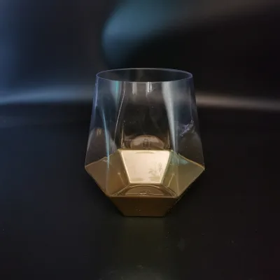 Recycled Sprayed Gold Plastic Wine Glasses Classic Wine Cups PET