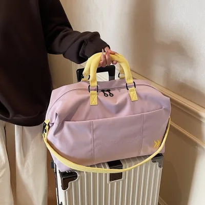 New Stylish Minimalist Solid Color Polyester Travel Yoga Bag for Women Men Large-capacity Lightweight Outdoor Sports Cross-body