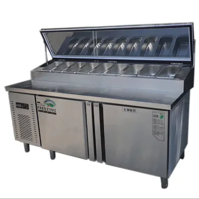 Commercial Intelligent Temperature Control Pizza Preparation Table for Restaurants and Bars with Drawers 201 or 304