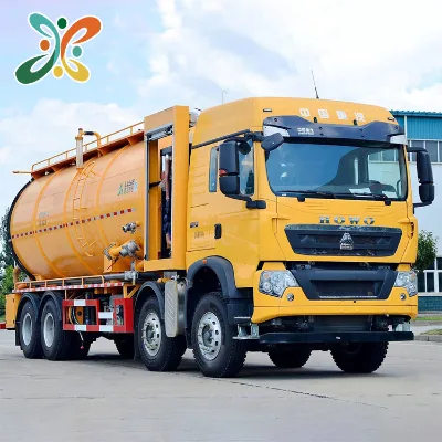 20 Cubic Vacuum Suction Truck for Sewer & Sludge Cleaning Vacuum Fecal Truck Used Sinotruk HOWO T7H 8x4 Sewage Suction Truck