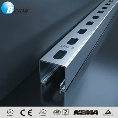 1 5/8 1 5/8 Back to Back Steel Strut Hot-dip Galvanized Zinc Layer 65 Microns Thickness 2.5 Cutting Service Price Per Meter