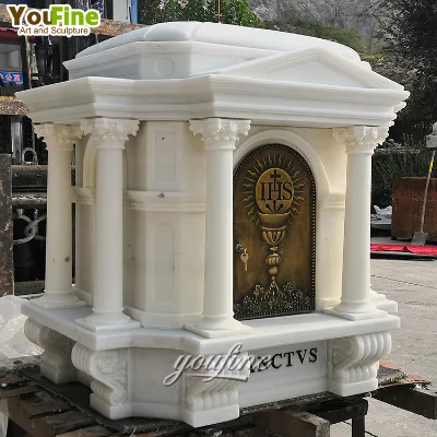 New Design Custom Color Hand Carved Church Catholic Altar Marble Eucharist Box