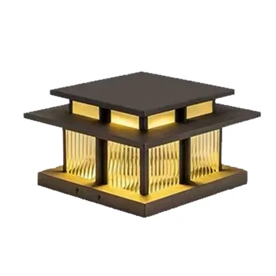 New Design LED E27 Base IP65 Waterproof Pillar Lights Metal Glass 2700K/3500K/4100K Modern Outdoor Main Gate Lamp