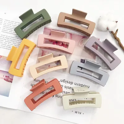 Factory Wholesale Frosted Mix Color Women Plastic 10.5 Hair Clips Simple Fashion Large Size Hair Claw Clip for Hair Accessories