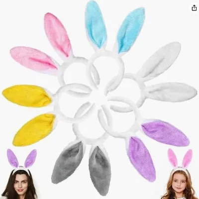 Linda Easter Plush Rabbit Headbands, Children's Adult Headbands, Multi Color Shining Earbands, Hairbands Festival Decorations
