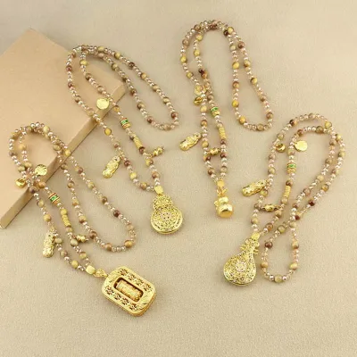 Wholesale Tibetan Prayer Wheel Pendant Handmade Nepal Buddha Amulet Necklace Vintage Beaded Lucky Necklace for Men Women
