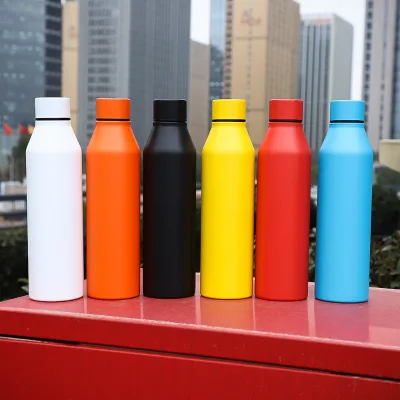 Water Bottle Hot-selling Portable 500ml Double Wall Stainless Steel Rubber Soft Water Bottle