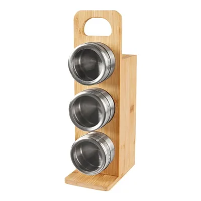 NEW Magnetic Spice Racks Bamboo Utensils Holder Set Bamboo magnetic spice rack Kitchen Storage magnetic holder