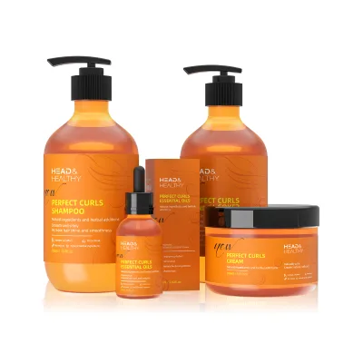Private Label OEM Curl Hair Defining Hair Care Products Sets Detangling Leave in Deep Conditioner Curly Shampoo