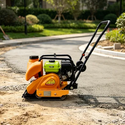 Gasoline Plate Compactor with EPA Engine 3kW/4kW Power Portable Soil Tamping Machine for Road Construction Work