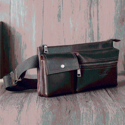 Custom Vintage Color-Changing Genuine Leather Fanny Pack for Men-Outdoor Use Multi-Pocket Slim Design Waterproof Tear Resistant