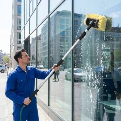 Car Wash Five Sided Snap-On Aluminum Sections Water Fed Brush Soft Fiber Bristle RV Motorhome Exterior Ready Stock Kit