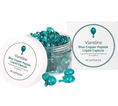VIARELINE Factory Customized Disposable Gentle Nourishing Daily Skin Care Essence Liquid Blue Copper Peptide Capsules