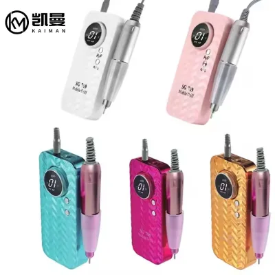 Whosale Professional Salon Cordless High Power Rechargeable Nail Drill Machine 35000RPM Cordless Portable Electric Nail Drill