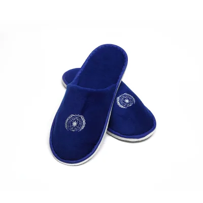 Factory Price Terry Cloth Fabric Disposable Eco Friendly Sole slippers 4-5mm Spa and Dense Velvet Hotel slippers