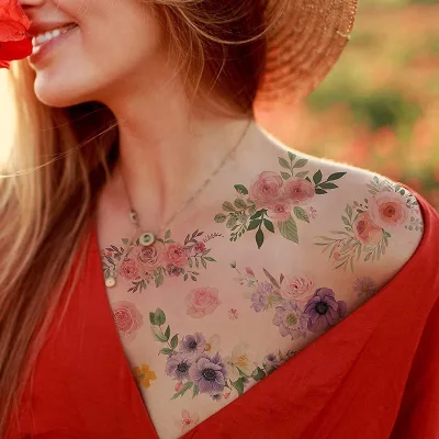 Promotional Eco-friendly Non-Toxic CMYK Color Temporary Paper Edges Custom Design Tattoos Stencil Stickers