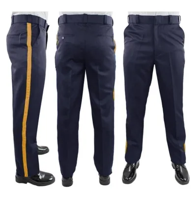 Stripes Decorated China Factory Wholesale High Quality Custom Polycotton Black Security Guard Pants for Men