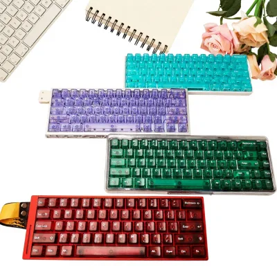 [Ice Crystal Clear] Transparent Keycap Top Surface Frosted Matte Finish Original Factory Compatible Model 06 Maicong Little Bee