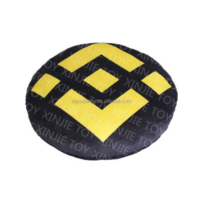 Wholesale Customized Interesting Design Round Soft Cushion Printed logo Round Plush Cushions Black Round Stuffed Cushion