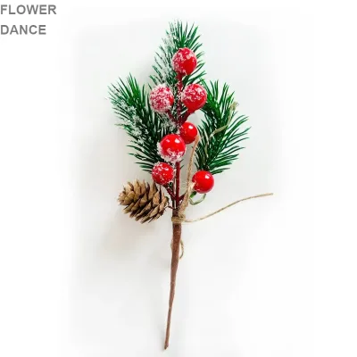 PVC Needles Cones Flower Eco-friendly Christmas Decoration Ornaments Factory Desktop Accessories for Christmas Tree Gift