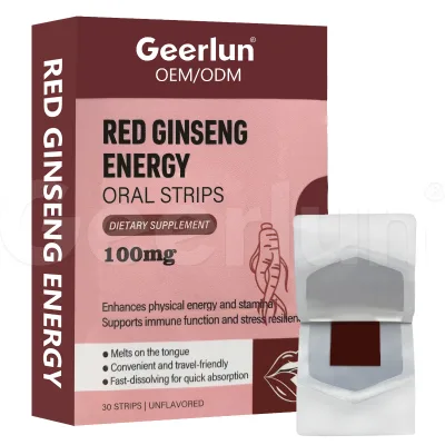 Custom Label OEM Korean Red Ginseng Fast Dissolve Strips Dietary Supplement Energy Oral Film Dissolving Strips