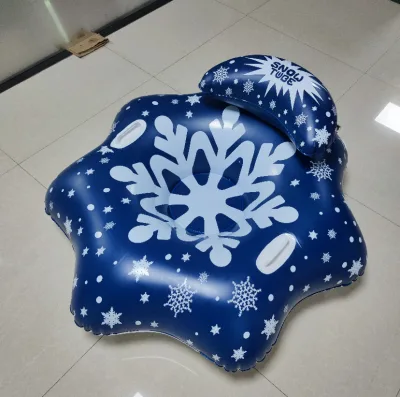Cold Resistant -30℃ Snow Tube 6mm Thick PVC Inflatable Snow Sled Heavy Duty Winter Outdoor Activities Toy with Backrest
