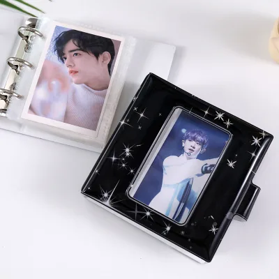 Supply of Star Design Loose-leaf Buckle Hollow Mini Loose-leaf Binder Ins Style Photo Album for Idol Photo Card Storage Album