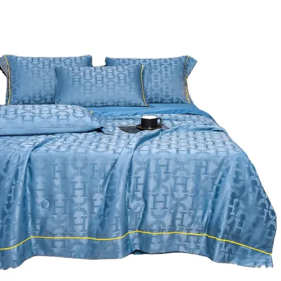 Jacquard Fabric Sets Hot Sale Microfiber Sheet Jersey Bedding Sheets Green