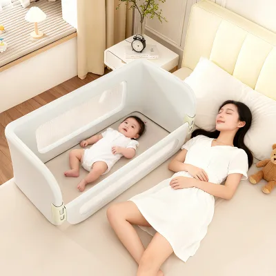 Newborn Sleep Set Foldable Bedside Bassinet Bed Rail Co-sleeper 2 in 1 with Swaddle Comfort Travel Carry Bag