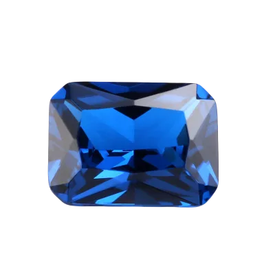 Lab Grown Sapphire Beads Yellow Blue Stone Radiant Cut Egg Shape Color Play Custom Size Third Party Certified