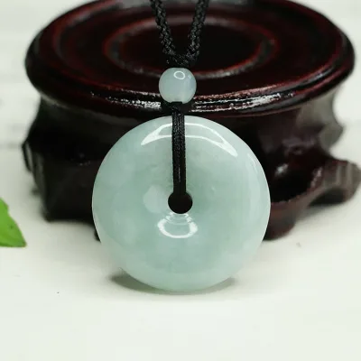 Natural Jade Pendant Safety Buckle 35Mm Jade Jewelry Pendant Jadeite Safety Buckle Pendant