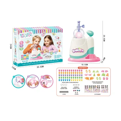 2025 New DIY Creative Sticky Ball Fun Balloon Inflator Educational Kids Game Toy Machine