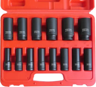 Lug Nut Socket Set 14 Piece 1/2" Drive Impact Flip Socket Set with Extension Bar