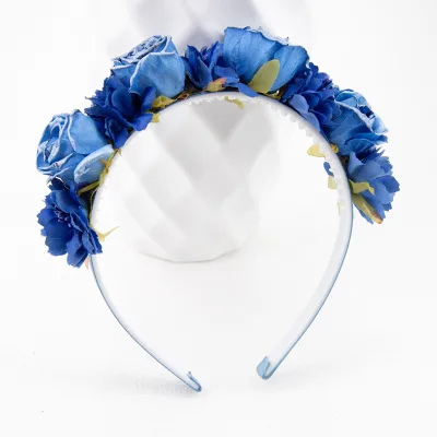 9 Artificial Flowers Fabric Plastic Headband, Floral Hair Hoop Fashion Hair Accessories for Women Daily Wedding Party Festival