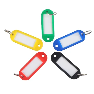 Label Name Key Tags Plastic Keychains Keytag With Split Ring Keyring Key Tag