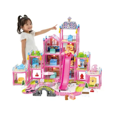 Dream Dollhouses Princess Play Set with Furniture Accessories Toddler Girl Pretend Play Doll House Toys and Gifts for Ages 3+