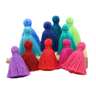 Multi-colour Stock 3cm Mini Tassels Pure Cotton Tassel Tips Mini Tassels Short Hanging Strands DIY Curtain Handmade Fringe