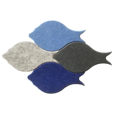 Creative Scandinavian 3D Fish Felt Wall Stickers Modern Simple Anti-Collision Design Sound Insulation Sofa TV 3D Model Design