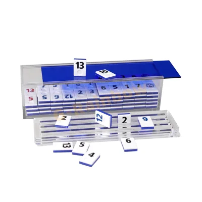 Personalized Monogram Acrylic Rummikub Set  Houses Rummy Tile Set  with 4 clear Acrylic Tile Holders and Storage Box