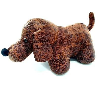 Brown Animal Dog Shape Stuffed Sand Floor Door Stop for Home Decoration