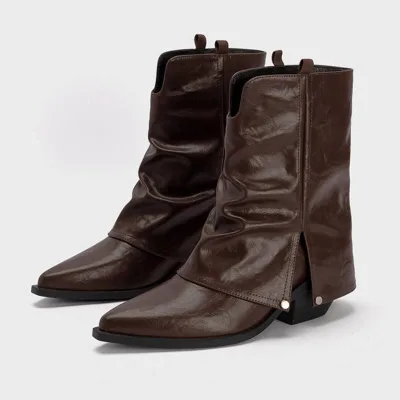 Womens Ankle Boots PU Upper Microfiber Lining Rubber Sole Pointed Toe Pull on Style for Everyday Casual Street Wear for Women
