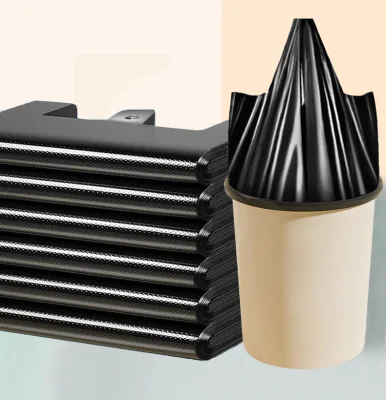 FF5870 Black Thicken Vest Type Garbage Bags Handle High Toughness Tear Resistant Office Kitchen Home Trash Bags