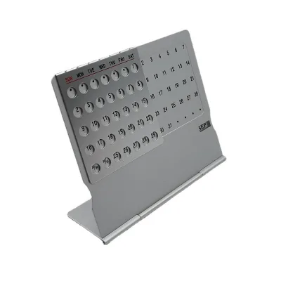 Metal Perpetual Desk Calendar Stand High Quality Custom Logo Promotional Desktop Business Gift
