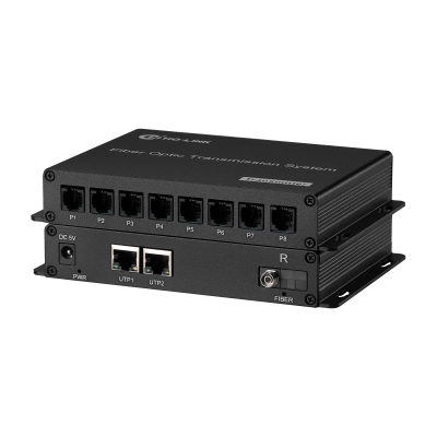 8 channels Telephone and2 channel Ethernet Optical Fiber transceiver
