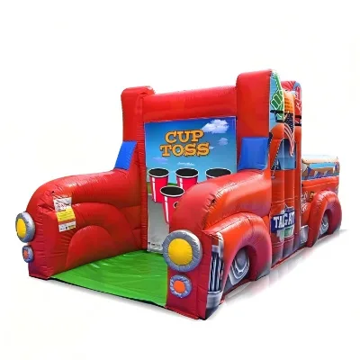 Red Inflatable Tailgate Party Sports Game,Classic Beanbag Throwing and Cup Tossing Games