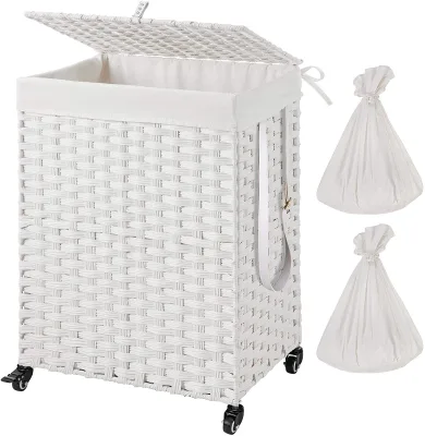 10% OFF! Wholesale New Design Cheap PP Foldable Laundry Basket with Wheels for Washing Clothes